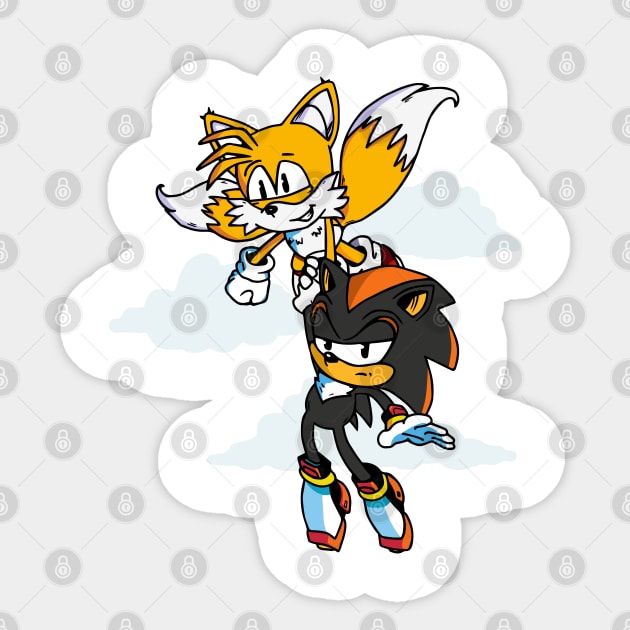 Tails and Shadow Sonic Sticker by Ashfosaurus